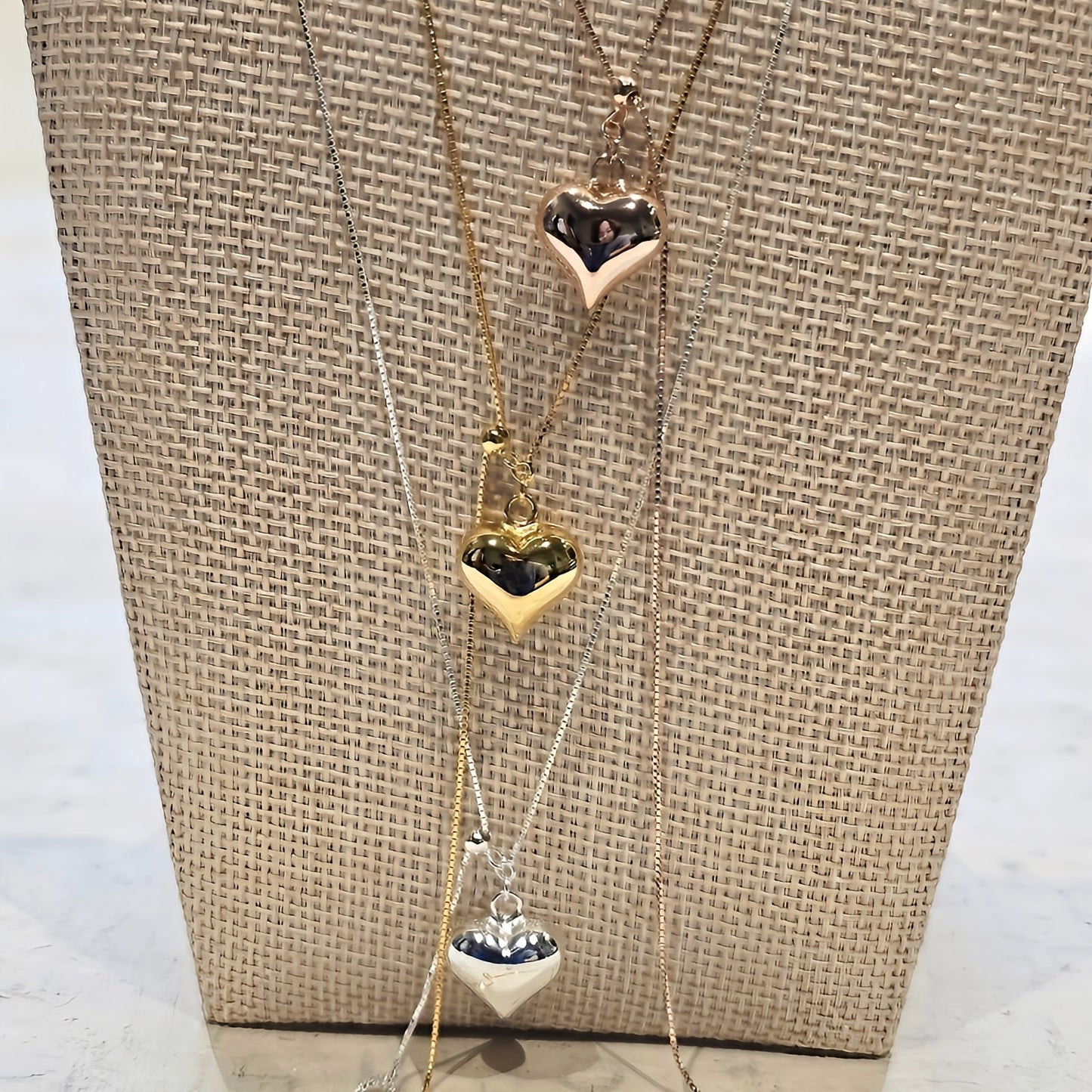 Silver Double Heart Adjustable Necklace – 925 Sterling Silver