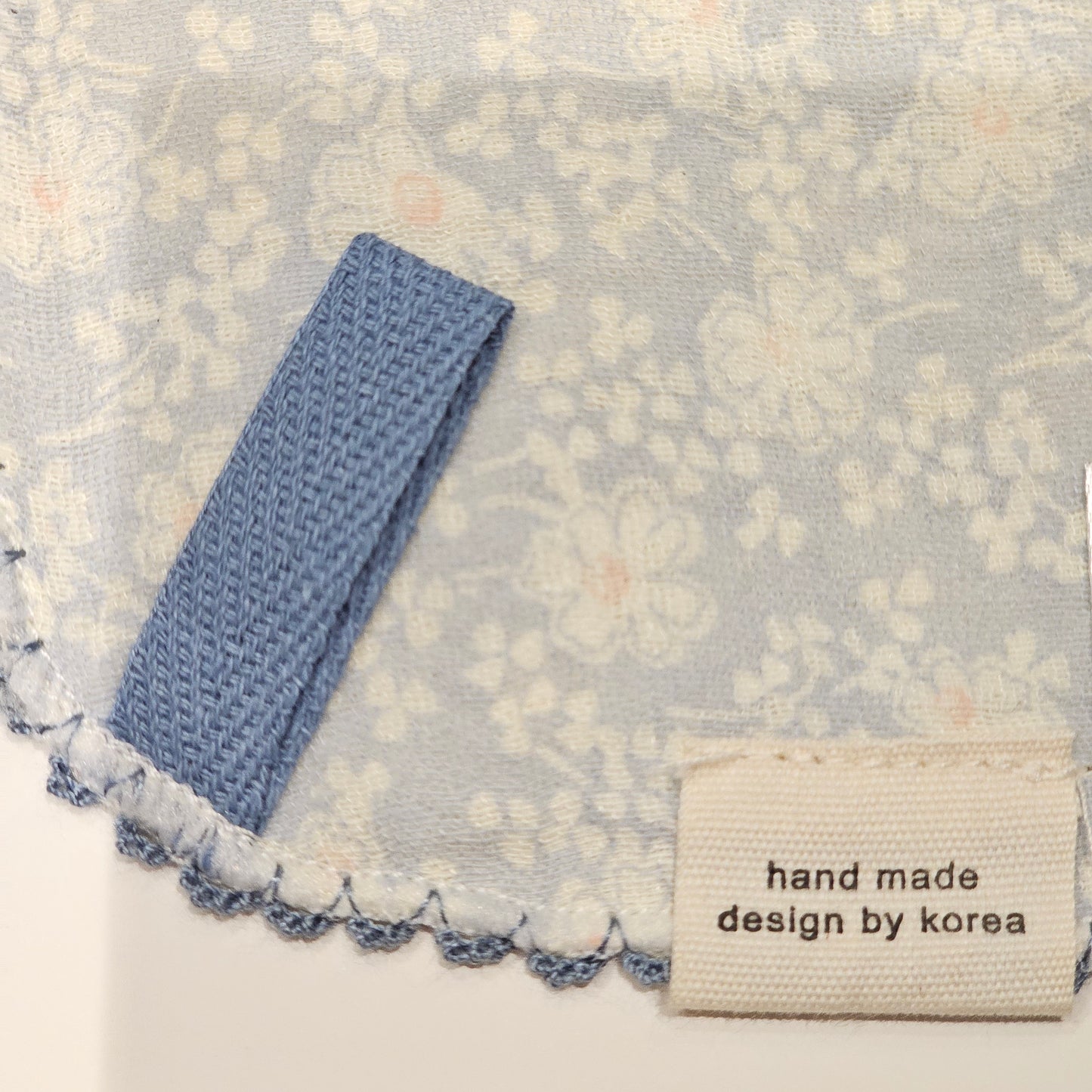 Soft Blue Wildflower Cotton Handkerchief