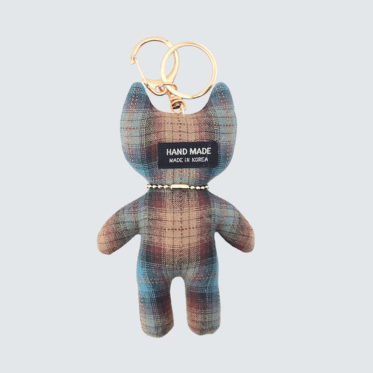 Side-Eye Cat Handmade Fabric Charm & Keychain