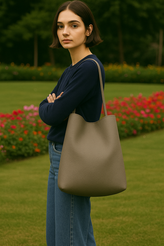 Large Norr Leather Bucket Tote Bag