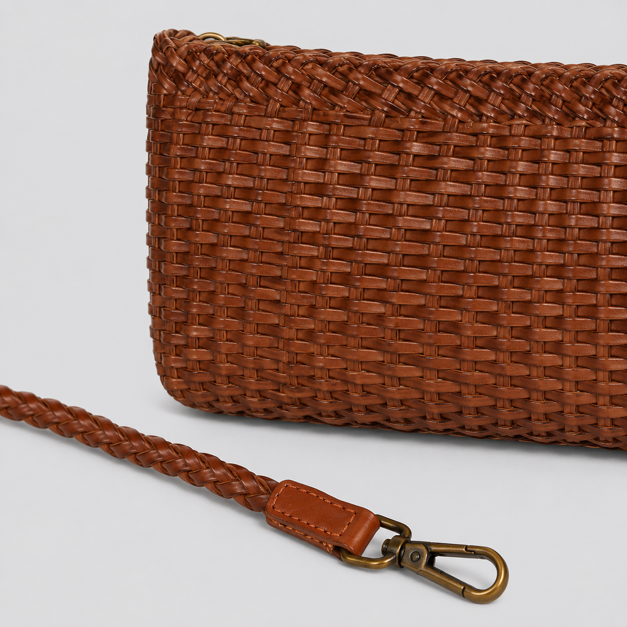 Braided Leather Clutch Bag