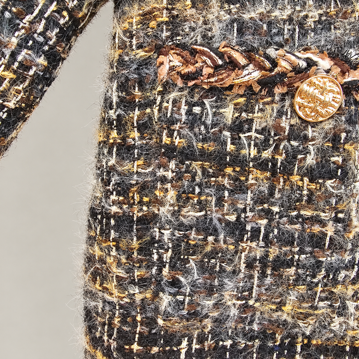 Textured Bouclé Tweed Jacket - Women One Size