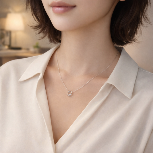 Knot Bar Silver Necklace