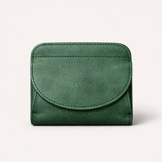 HANDMADE Cowhide Leather Flap Bifold Wallet