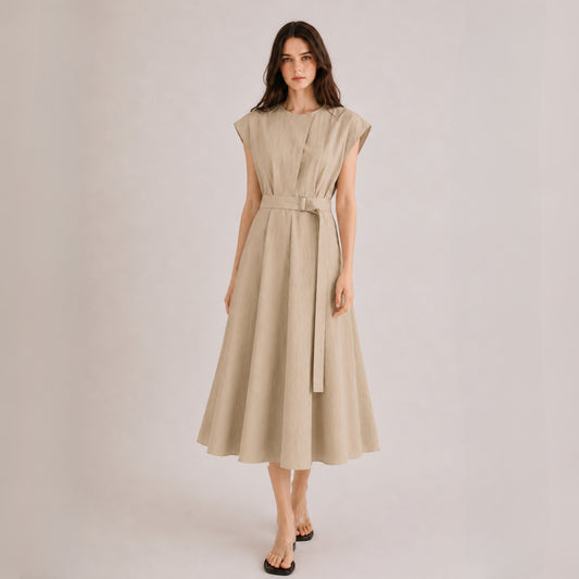 RENE Textured A-Line Midi Dress - Women One Size