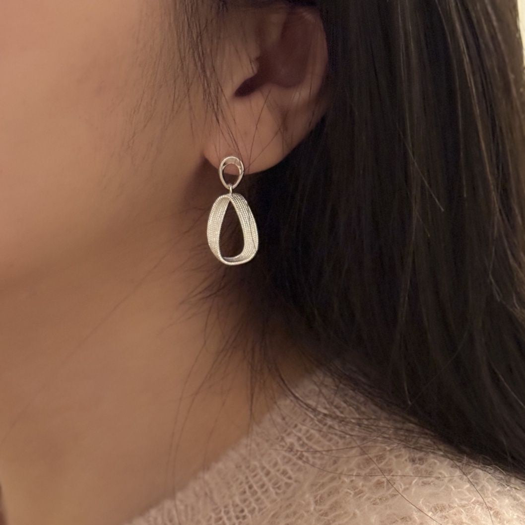 Aero Loop Silver Earrings
