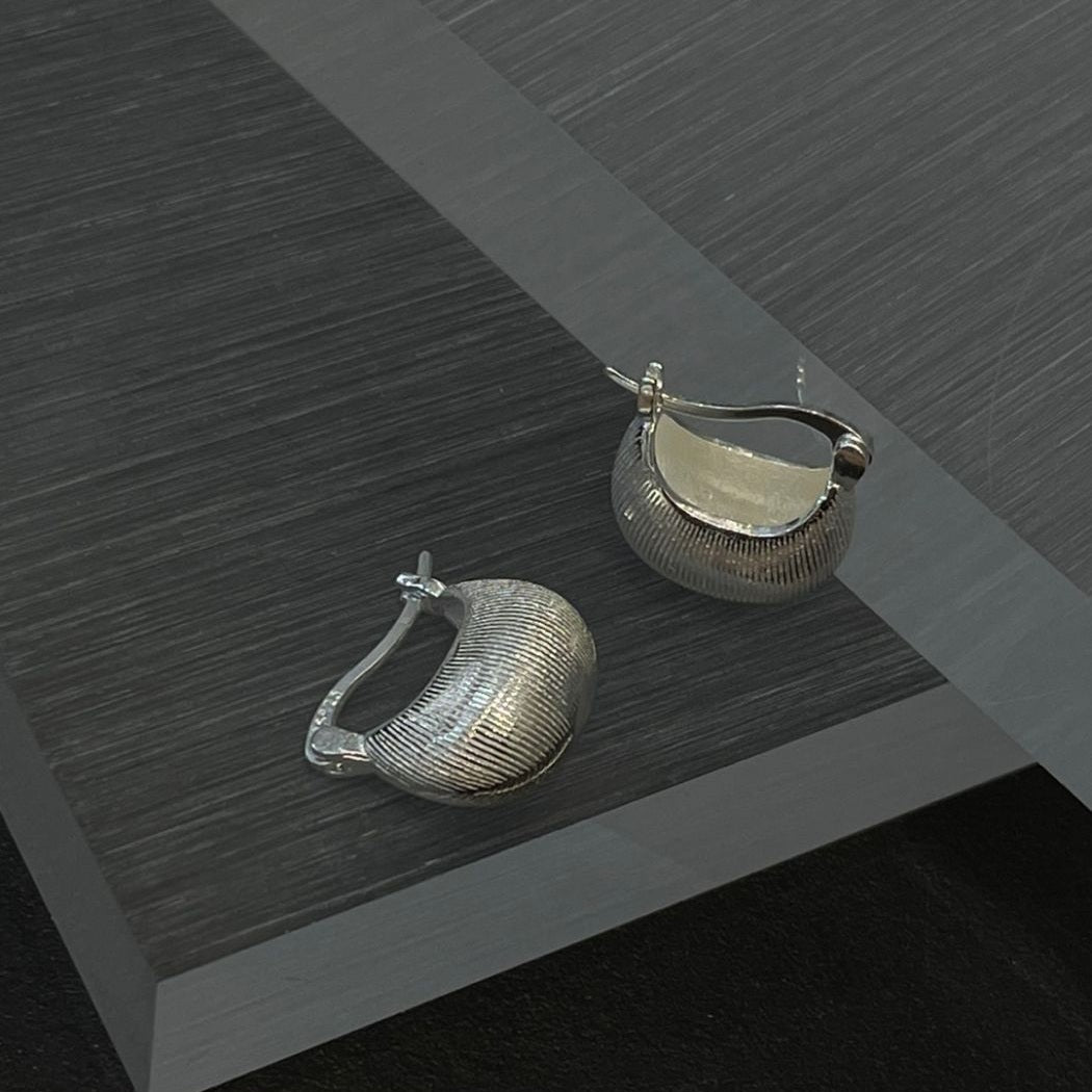Luna Texture Silver Earrings