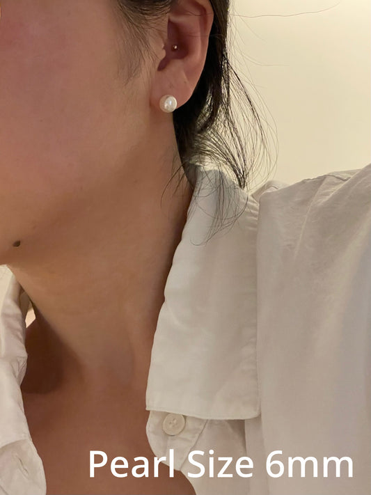 Lumi Pearl Stud Earrings 4mm, 6mm, 8mm