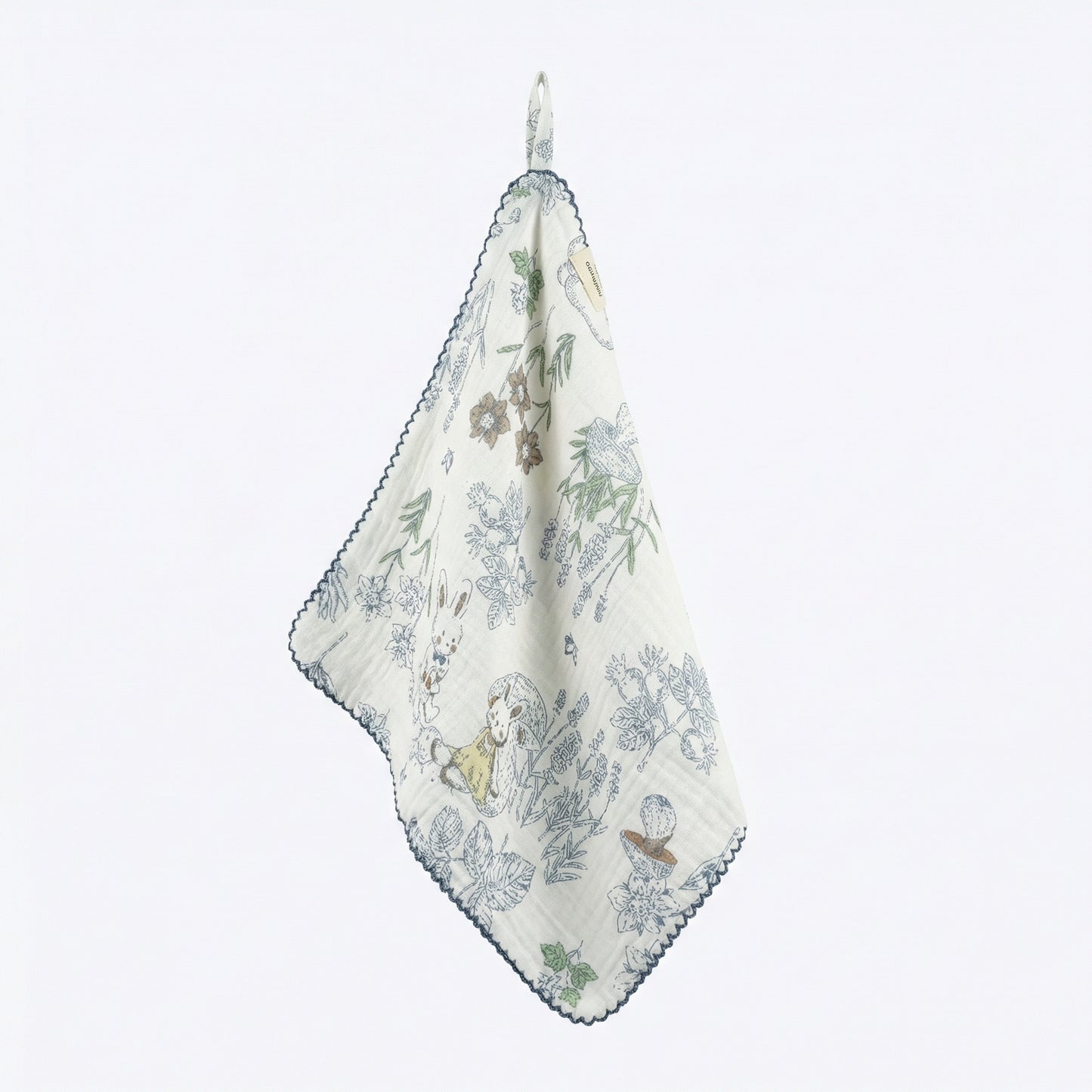 Woodland Garden Bunny Cotton Gauze Handkerchief