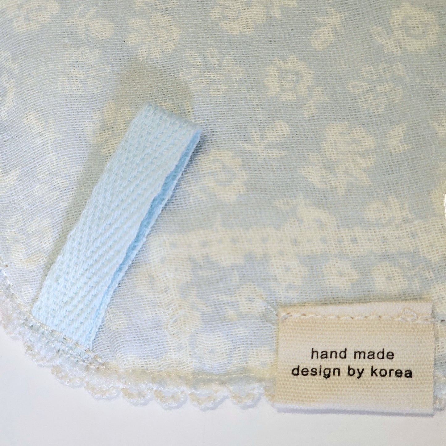 Soft Blue Patchwork Floral Cotton Handkerchief
