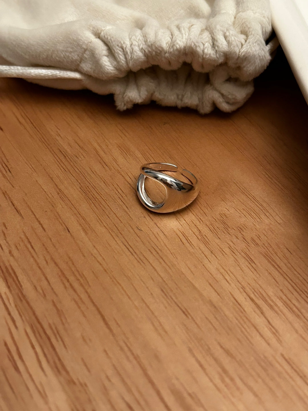 Pinky Sculpted Triangle Ring