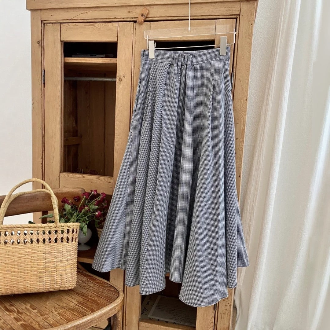 Classic Gingham A-Line Skirt