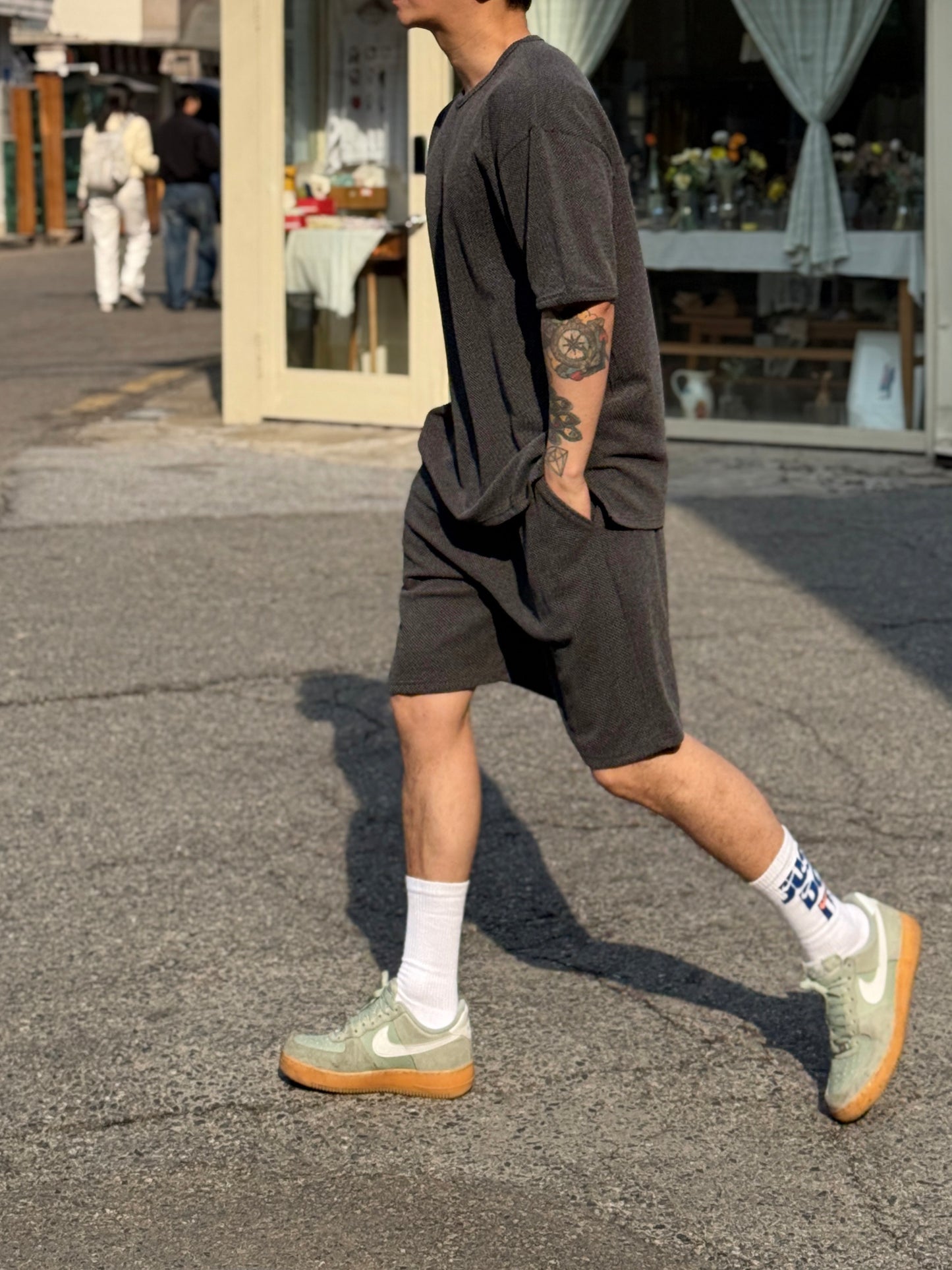 Amber Texture Drawstring Shorts