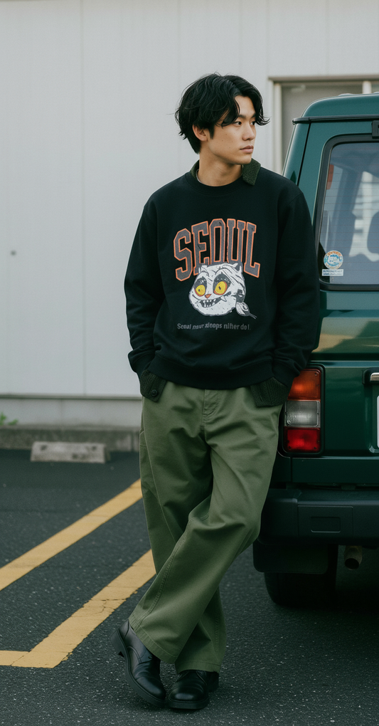 Seoul HAECHI Graphic Unisex Sweatshirt (UNISEX / WOMEN – OVERFIT)