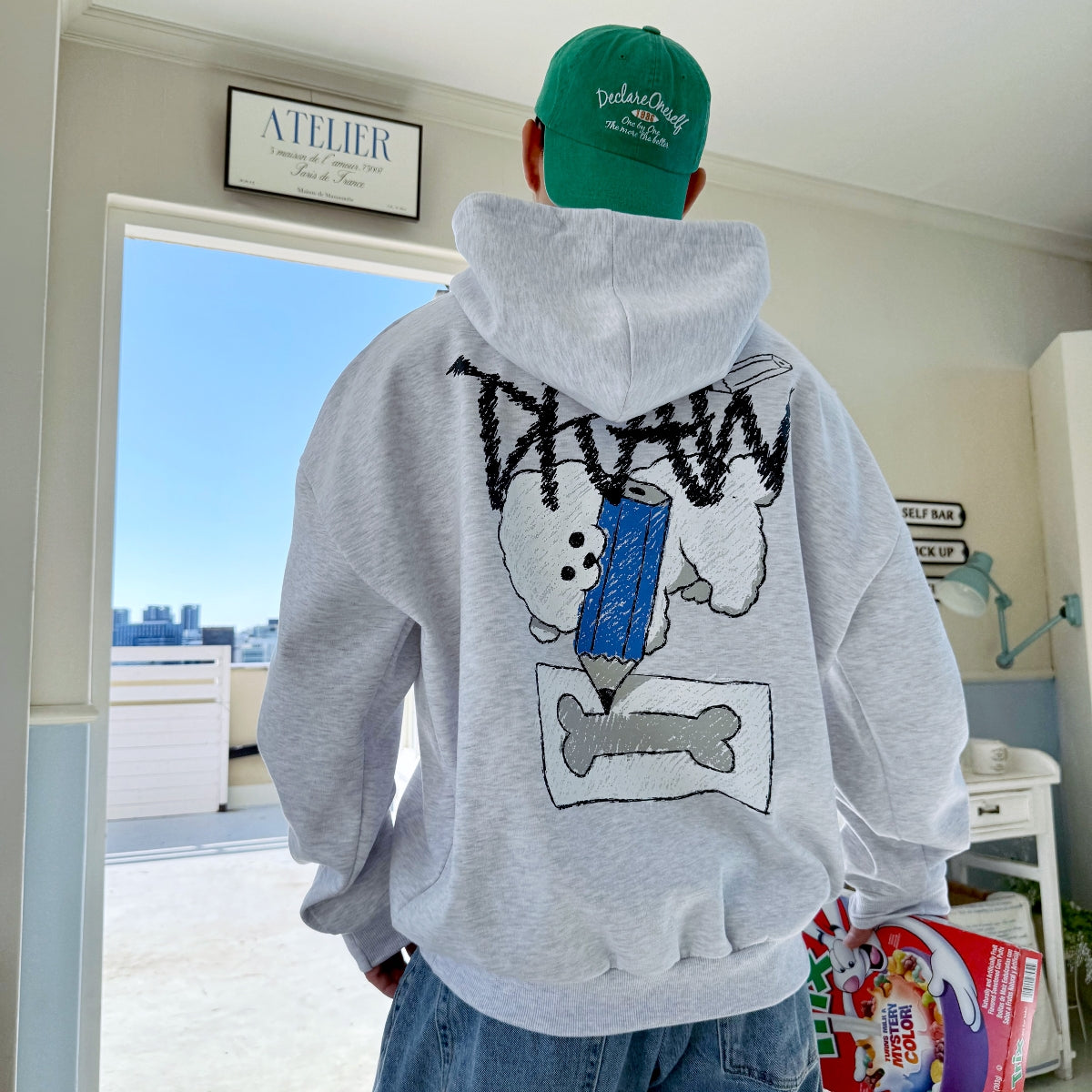 Drawing Bichon Graphic Hoodie (UNISEX / WOMEN – OVERFIT)