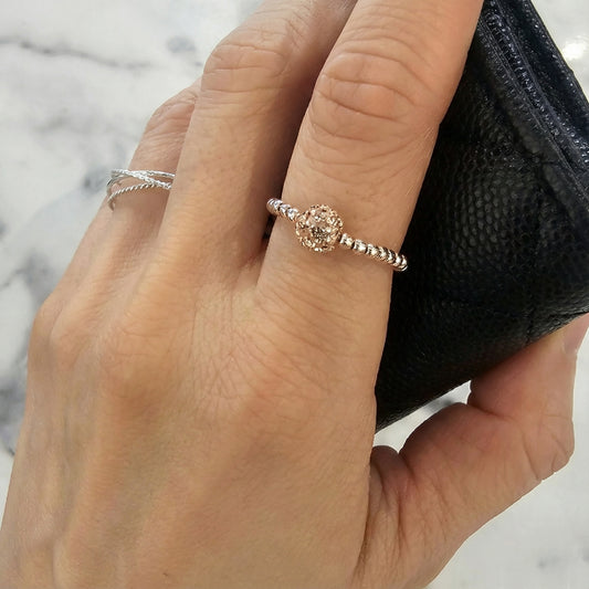 Trendy Elastic Beaded Sparkle Ball Ring