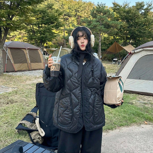 Quilted Padded Jacket - Black (Unisex)