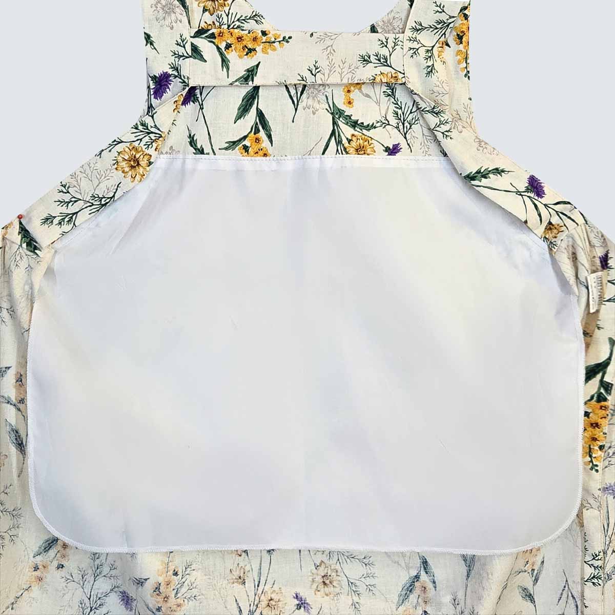 Yellow Botanical Cotton Apron Dress