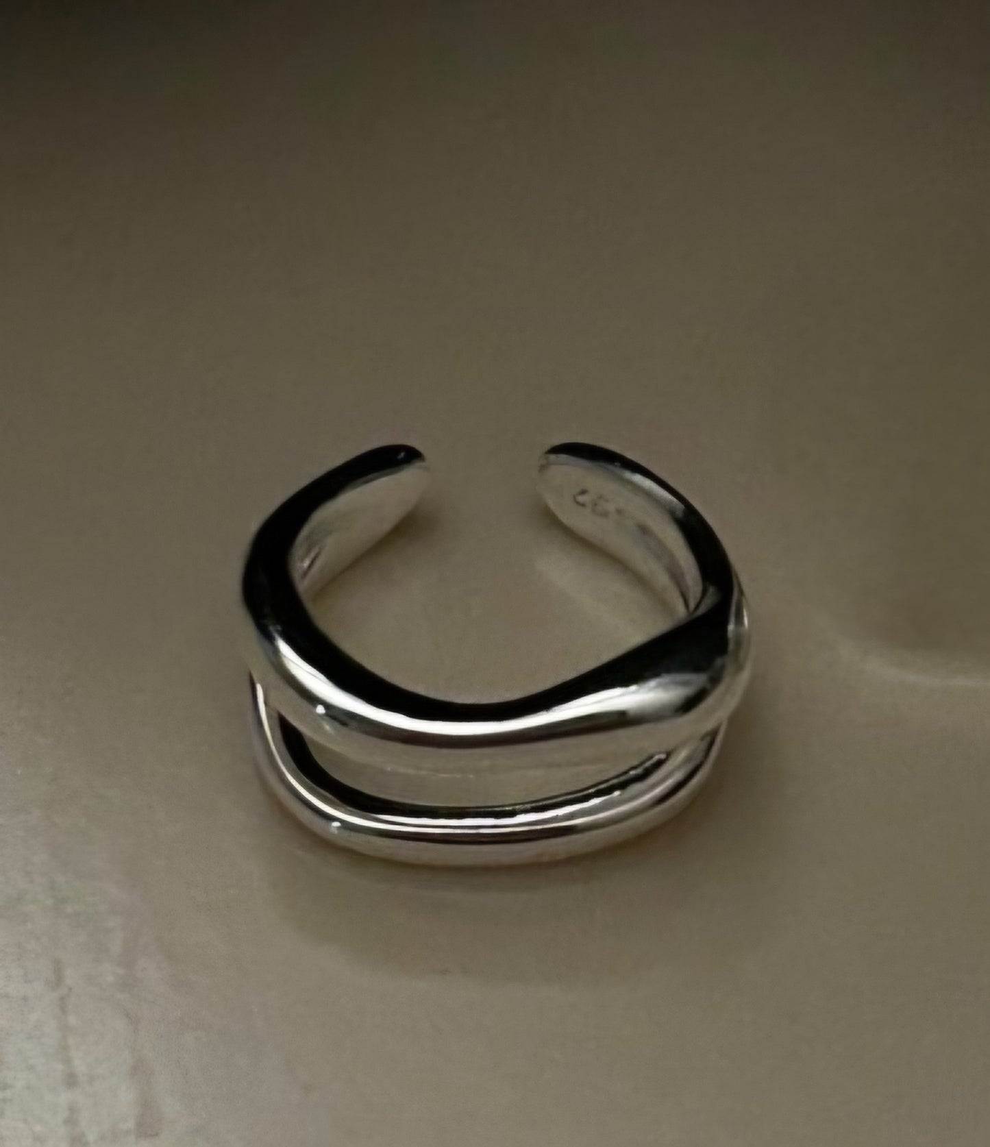 Dual Curve Silver Ear Cuff (Single )