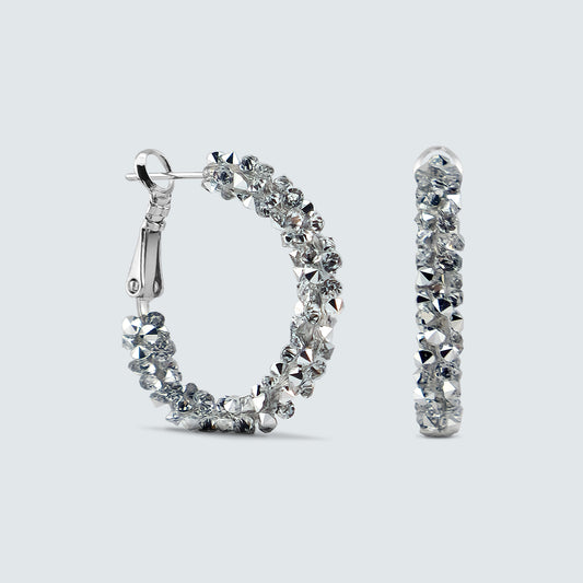 Swarovski Crystal Hoop Earrings – Titanium Post