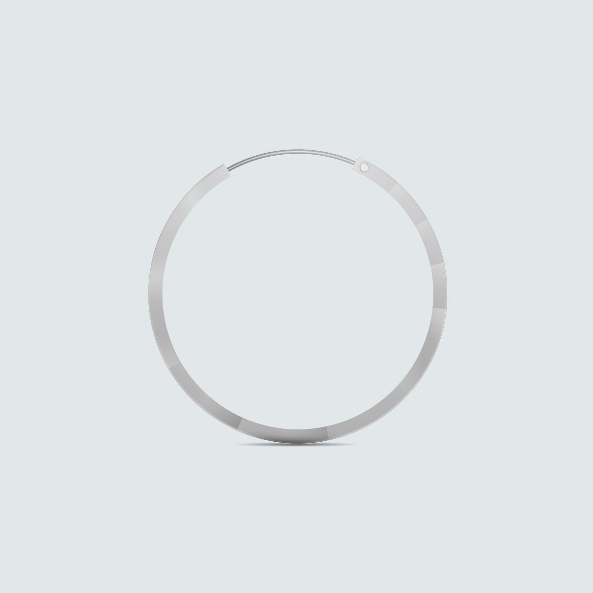 Faceted Silver Hoop Earrings – 4cm Textured Finish