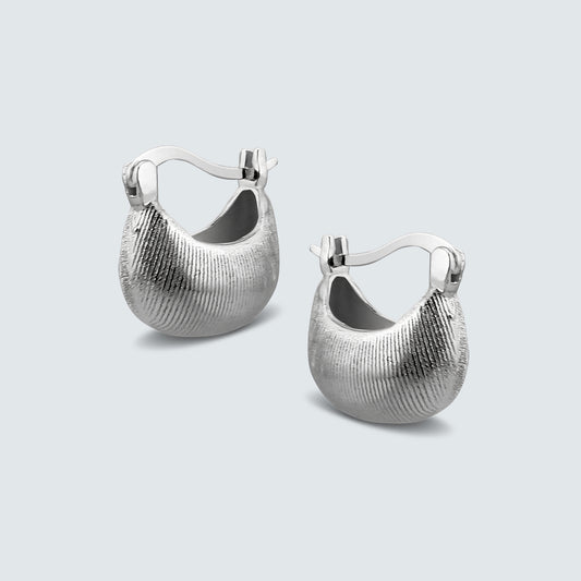 Luna Texture Silver Earrings