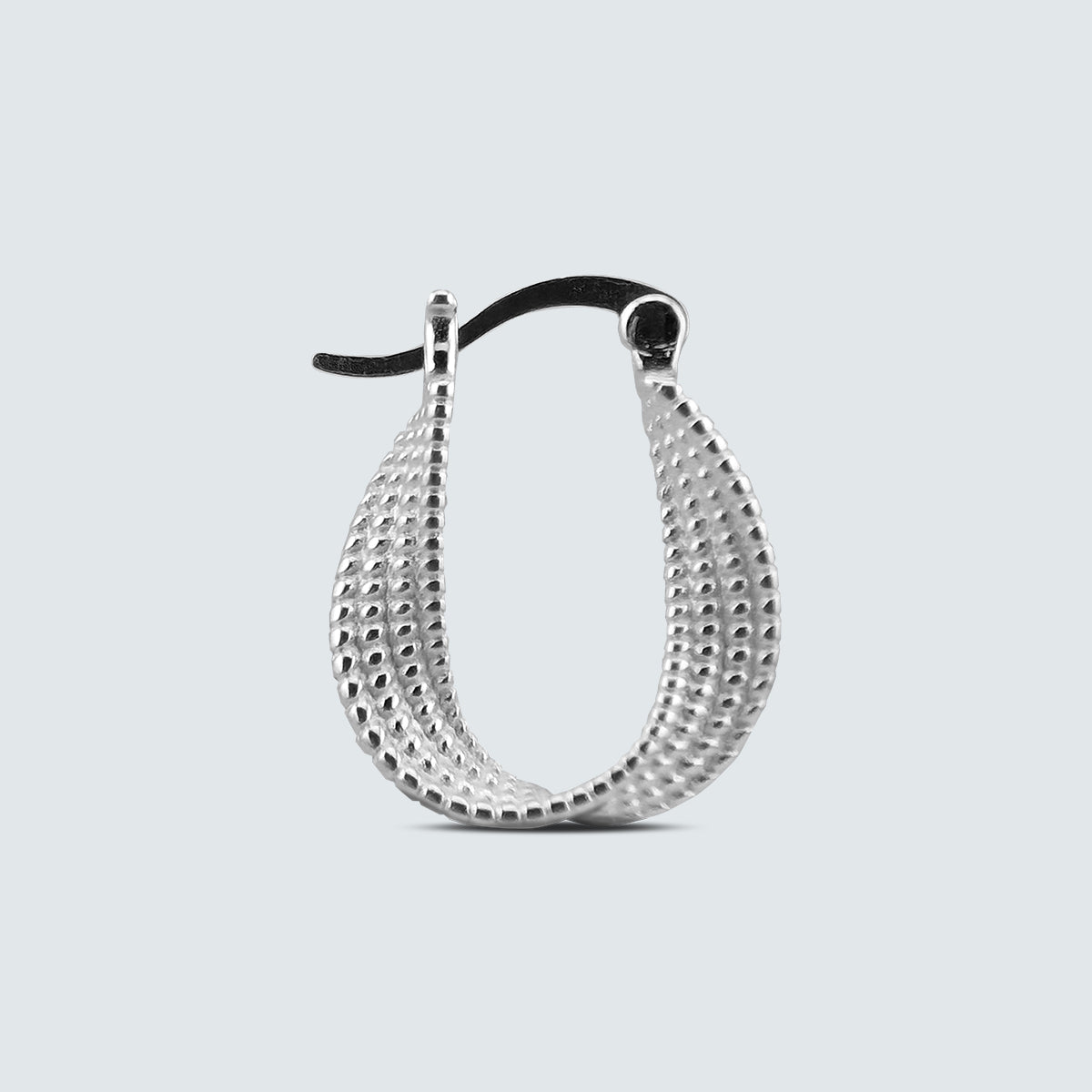 Beaded Texture Twist Earrings in Sterling Silver