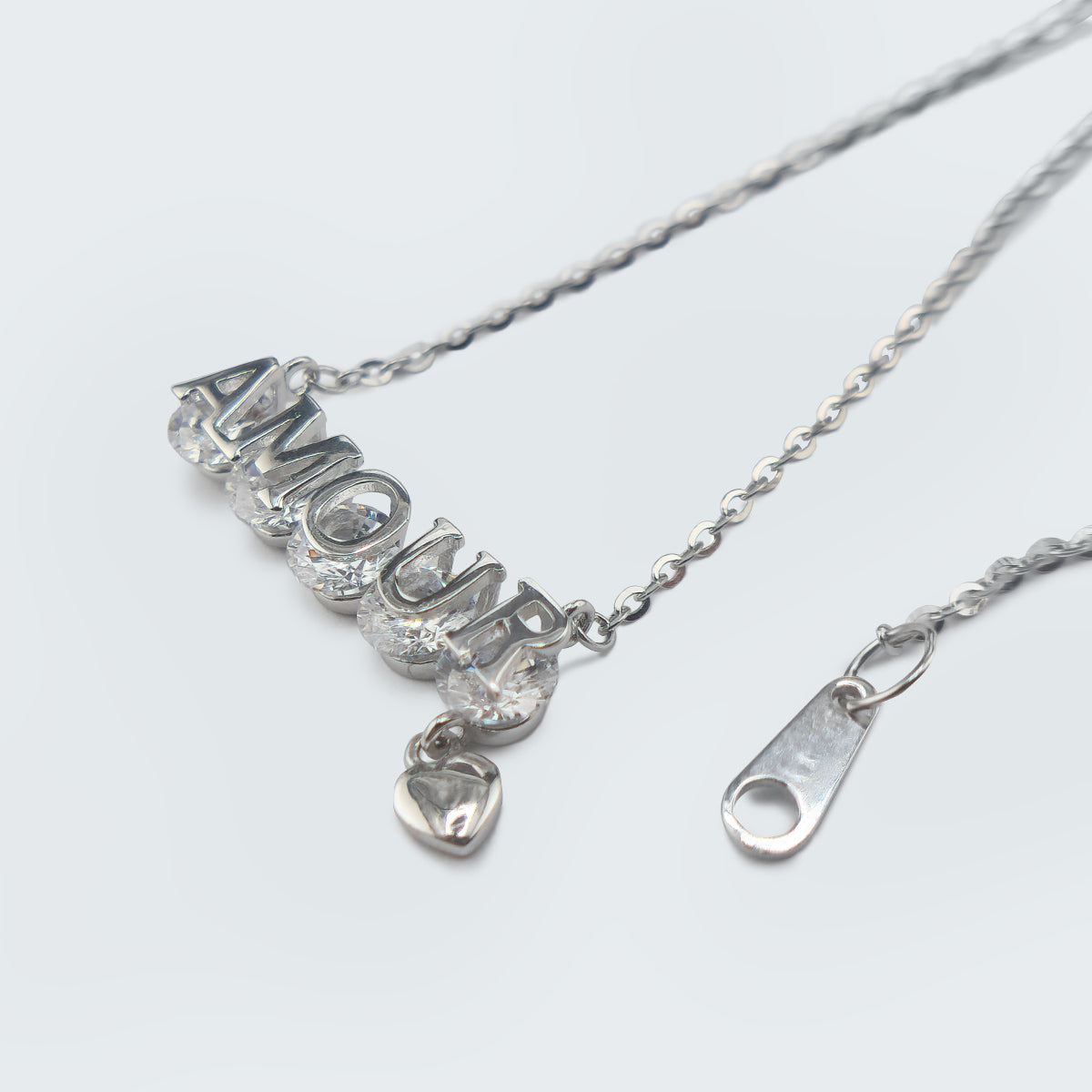 Amour Letter Necklace with Petite Heart Charm