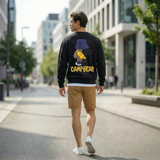 Camp Bear Graphic Sweatshirt (UNISEX / WOMEN – OVERFIT)