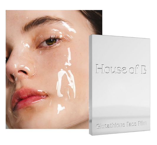 House of B Glow Glutathione 2-Step Face Film Mask Set (5 Sheets) – Skin Tone Enhancement & Wrinkle Care Korean Mask
