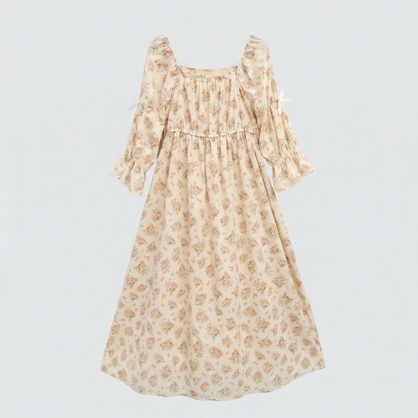 Rose Long Cotton Loungewear Dress