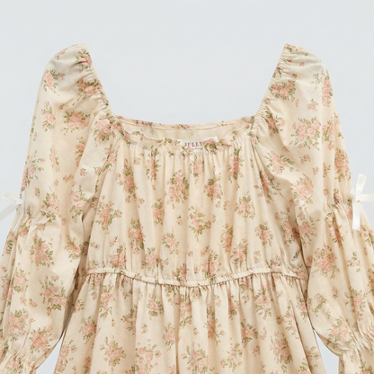 Rose Long Cotton Loungewear Dress