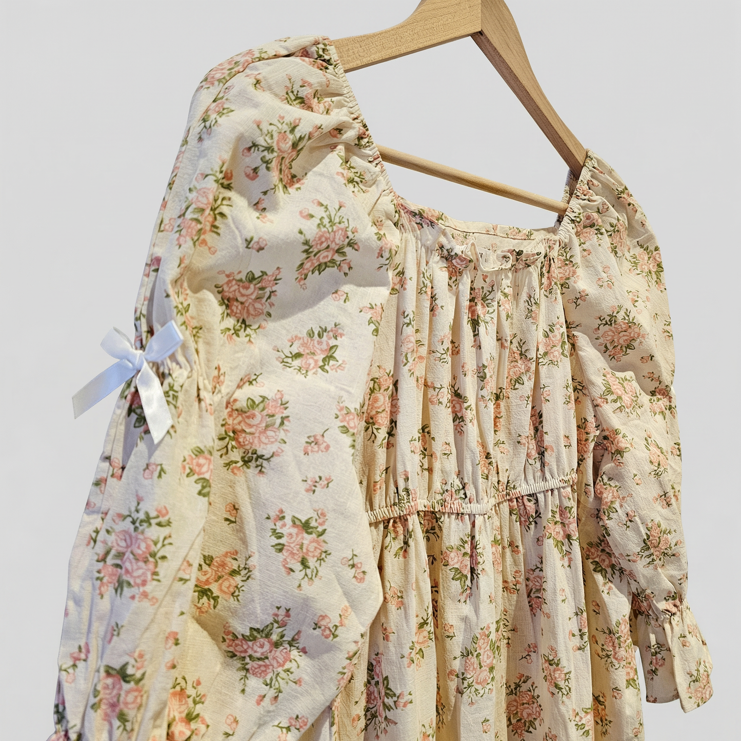 Rose Long Cotton Loungewear Dress