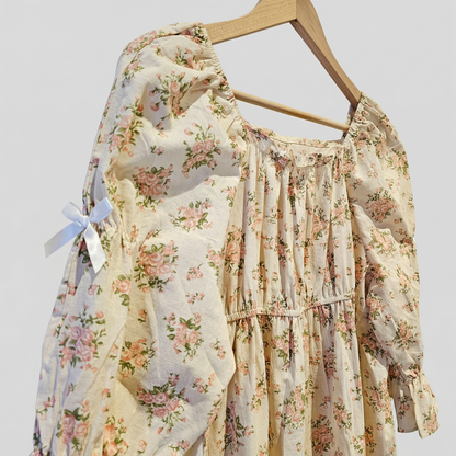 Rose Long Cotton Loungewear Dress