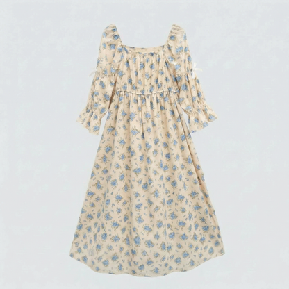 Rose Long Cotton Loungewear Dress