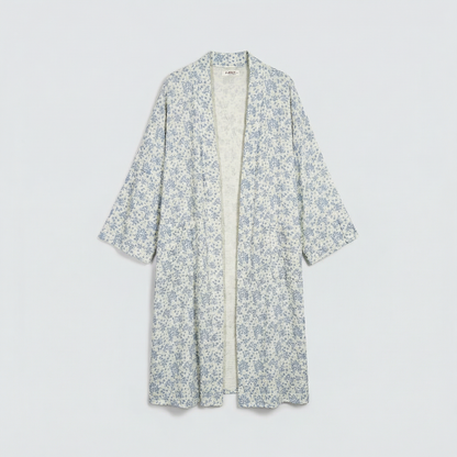 Rose Cotton Gauze Robe & Pants Loungewear Set