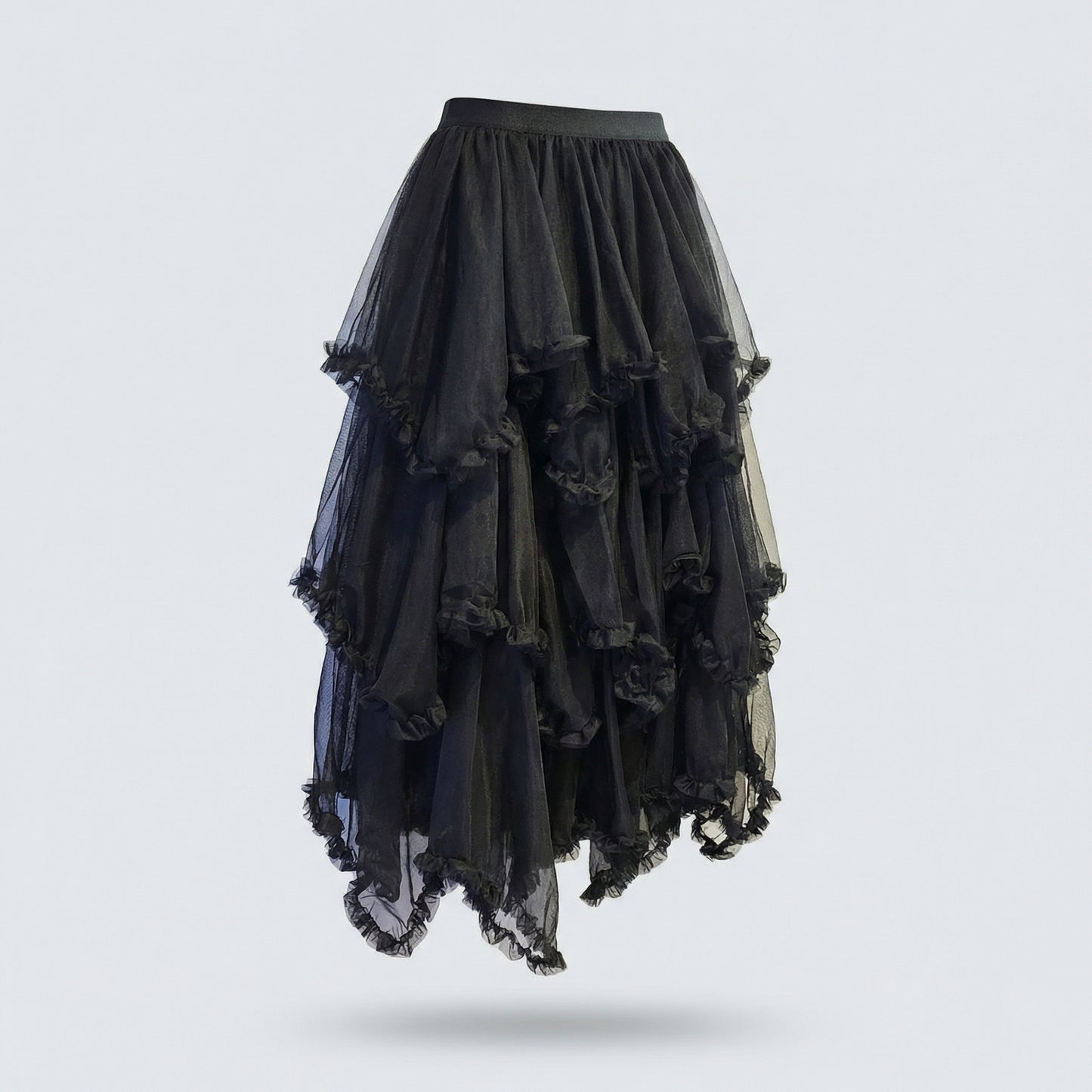 Midnight Ruffle Tulle Skirt – Black / Ivory