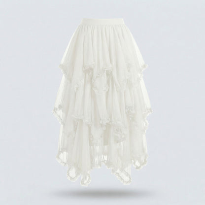 Midnight Ruffle Tulle Skirt – Black / Ivory