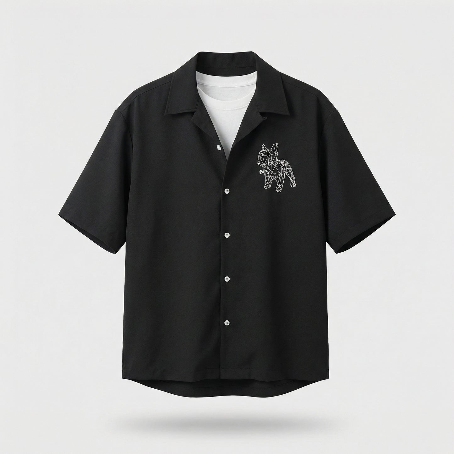 Geometric Bulldog  Shirt (UNISEX / WOMEN – OVERFIT)