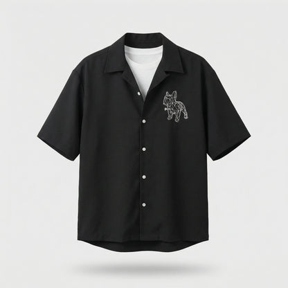 Geometric Bulldog  Shirt (UNISEX / WOMEN – OVERFIT)