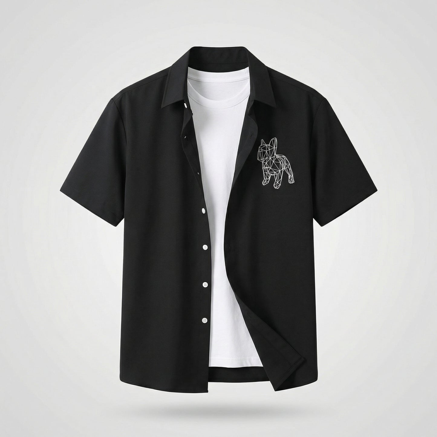 Geometric Bulldog  Shirt (UNISEX / WOMEN – OVERFIT)