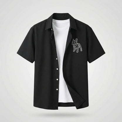 Geometric Bulldog  Shirt (UNISEX / WOMEN – OVERFIT)