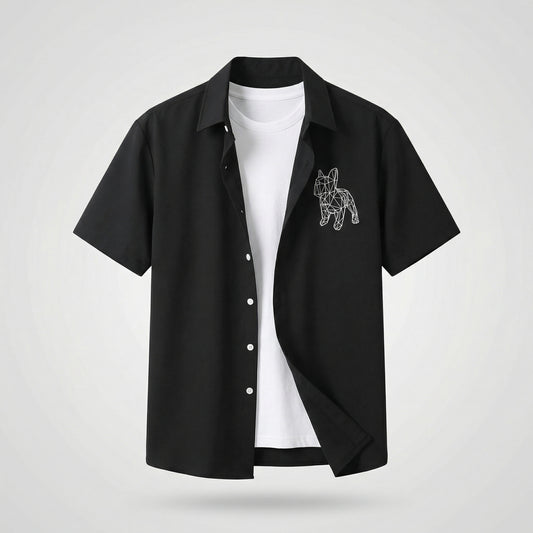 Geometric Bulldog  Shirt  - Men One Size