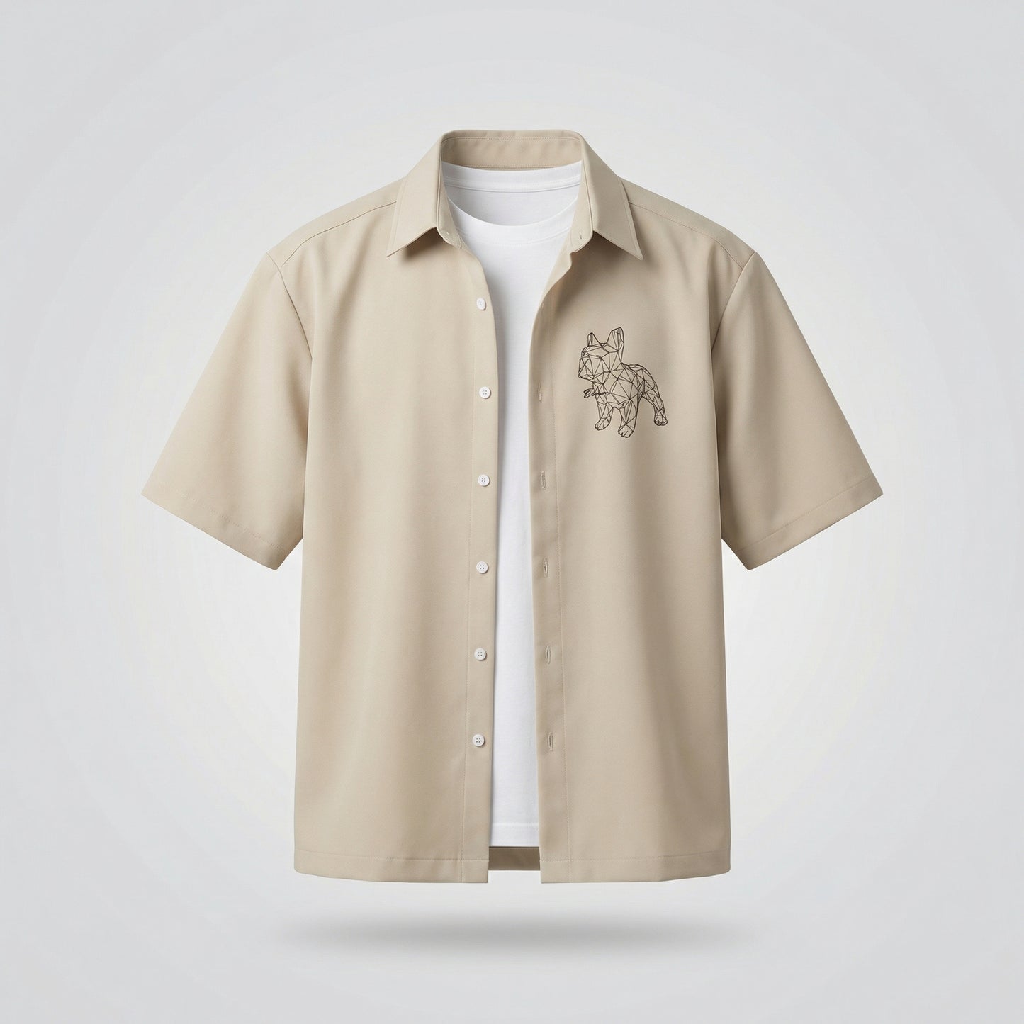 Geometric Bulldog  Shirt (UNISEX / WOMEN – OVERFIT)