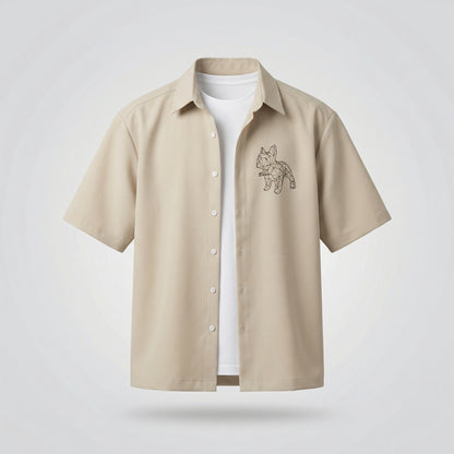 Geometric Bulldog  Shirt (UNISEX / WOMEN – OVERFIT)