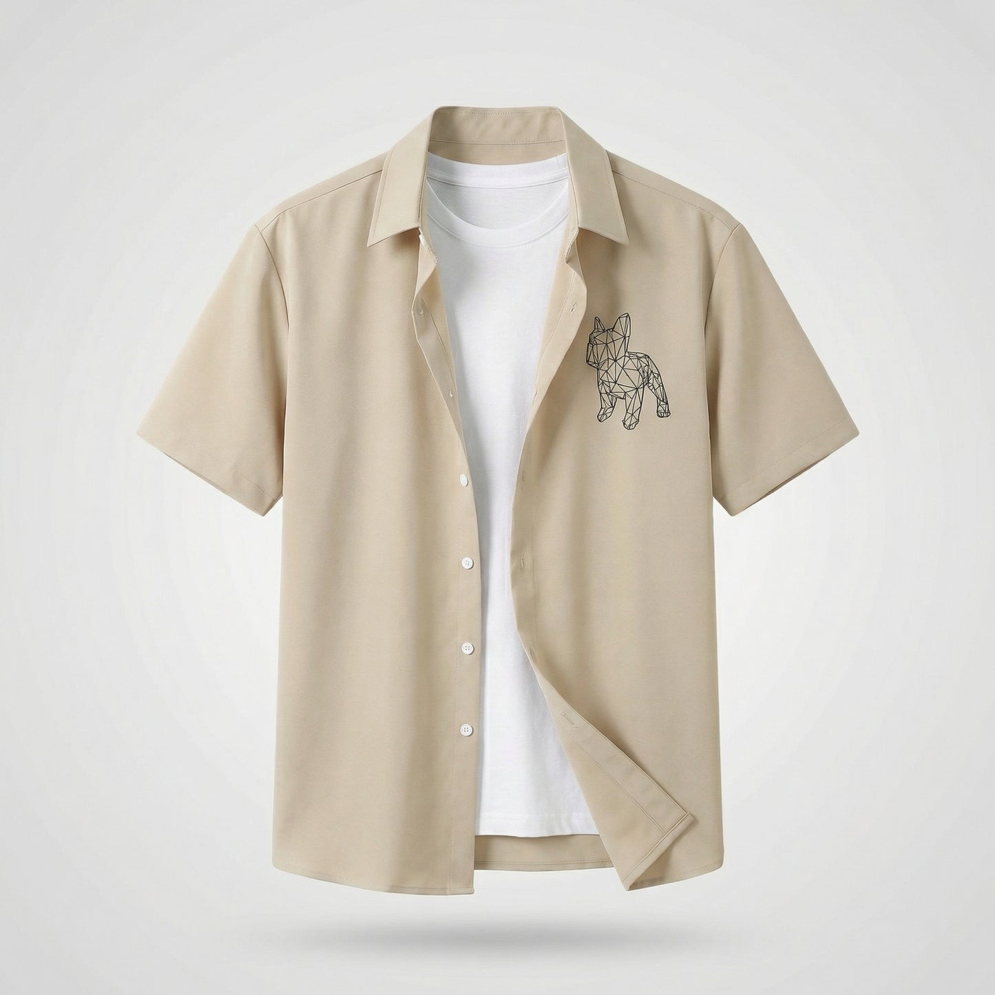 Geometric Bulldog  Shirt (UNISEX / WOMEN – OVERFIT)