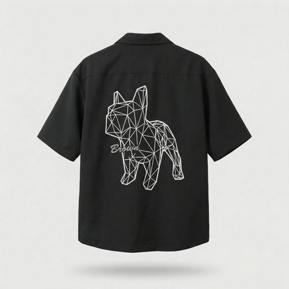 Geometric Bulldog  Shirt (UNISEX / WOMEN – OVERFIT)