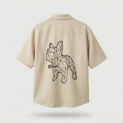 Geometric Bulldog  Shirt (UNISEX / WOMEN – OVERFIT)