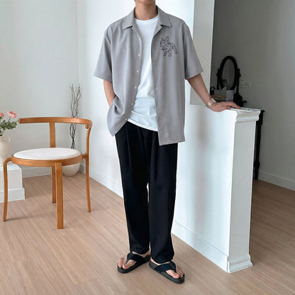 Geometric Bulldog  Shirt (UNISEX / WOMEN – OVERFIT)