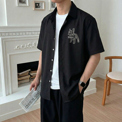 Geometric Bulldog  Shirt (UNISEX / WOMEN – OVERFIT)